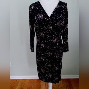 Ann Taylor Faux Wrap Polka Dot Dress